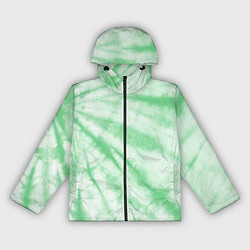 Ветровка с капюшоном женская Салатовый тай дай, цвет: 3D-черный