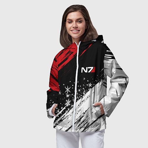 Женская ветровка Mass Effect - Merry Christmas / 3D-Белый – фото 3