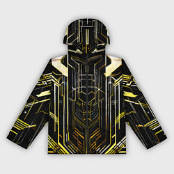 Ветровка с капюшоном женская Gold lines on a black background, цвет: 3D-черный
