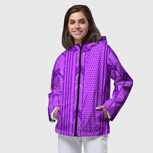 Женская ветровка Закулисье фиолетовые обои / 3D-Черный – фото 3