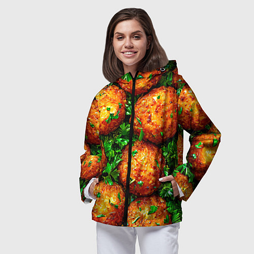 Женская ветровка Котлеты / 3D-Черный – фото 3