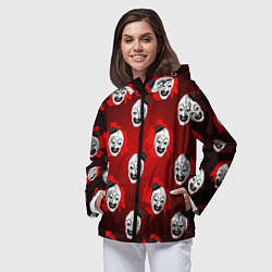 Ветровка с капюшоном женская Funny clown Art in blood, цвет: 3D-черный — фото 2