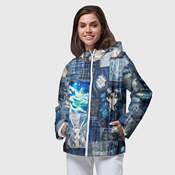 Ветровка с капюшоном женская Микс аниме и пэчворк, цвет: 3D-белый — фото 2