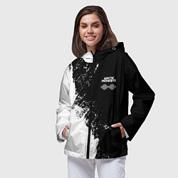 Ветровка с капюшоном женская Arctic Monkeys - лого, цвет: 3D-черный — фото 2