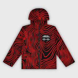 Ветровка с капюшоном женская Arctic Monkeys - красные линии, цвет: 3D-черный