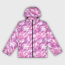 Ветровка с капюшоном женская Абстрактный узор отпечатки краски, цвет: 3D-черный