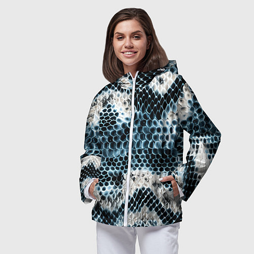 Женская ветровка Из кожи змеи / 3D-Белый – фото 3