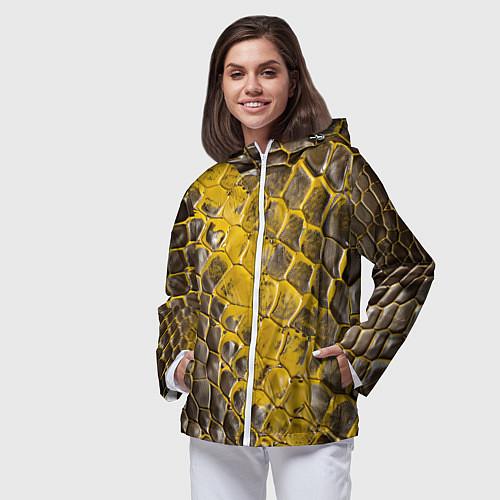 Женская ветровка Красивая кожа змеи / 3D-Белый – фото 3