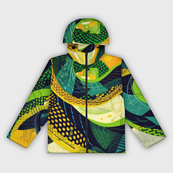 Ветровка с капюшоном женская Змеиный паттерн, цвет: 3D-черный