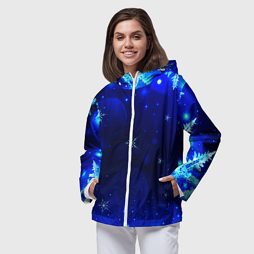 Женская ветровка Снежный узор / 3D-Белый – фото 3