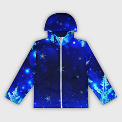 Ветровка с капюшоном женская Снежный узор, цвет: 3D-белый