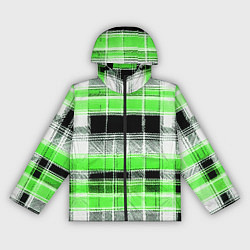 Ветровка с капюшоном женская Белые полосы на чёрно-зелёном фоне, цвет: 3D-черный