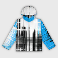 Ветровка с капюшоном женская Сине-чёрный гранж на белом фоне, цвет: 3D-черный