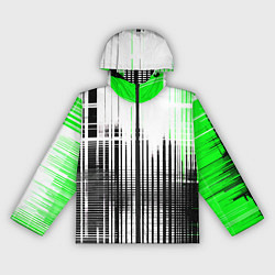 Ветровка с капюшоном женская Зелёно-чёрный гранж на белом фоне, цвет: 3D-черный