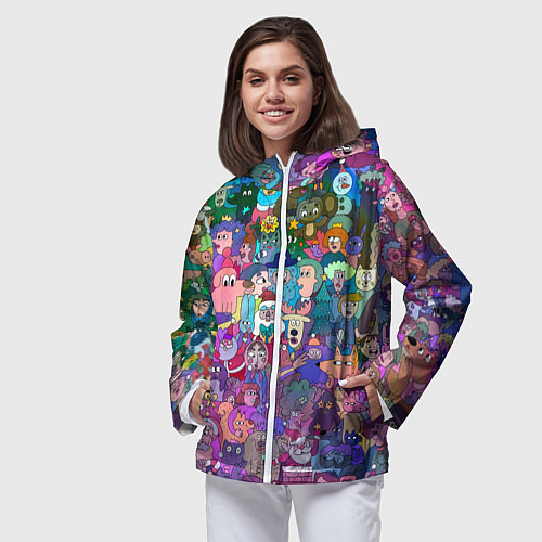 Женская ветровка Новогодний виммельбух / 3D-Белый – фото 3