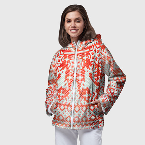 Женская ветровка Новогодняя шкура змеи / 3D-Белый – фото 3