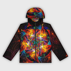 Ветровка с капюшоном женская Оптический дым текстура, цвет: 3D-черный