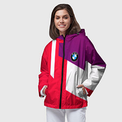 Ветровка с капюшоном женская BMW geometry sport, цвет: 3D-черный — фото 2