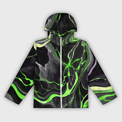 Женская ветровка Зелёно-чёрный мрамор