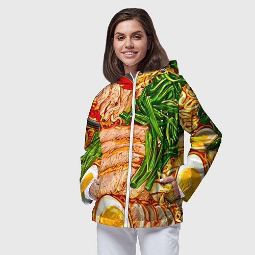 Женская ветровка Суп рамен / 3D-Белый – фото 3