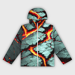 Ветровка с капюшоном женская Треснувший камень жёлтый, цвет: 3D-белый