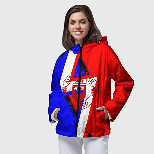 Женская ветровка Манчестер юнайтед геомтерия / 3D-Черный – фото 3