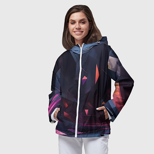 Женская ветровка Абстрактный вихрь / 3D-Белый – фото 3