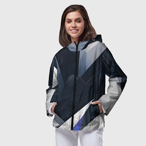 Женская ветровка Абстракция город следующего века / 3D-Черный – фото 3