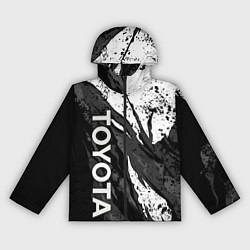 Ветровка с капюшоном женская Toyota - белый разрыв, цвет: 3D-черный