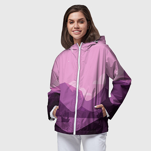 Женская ветровка Горное озеро / 3D-Белый – фото 3