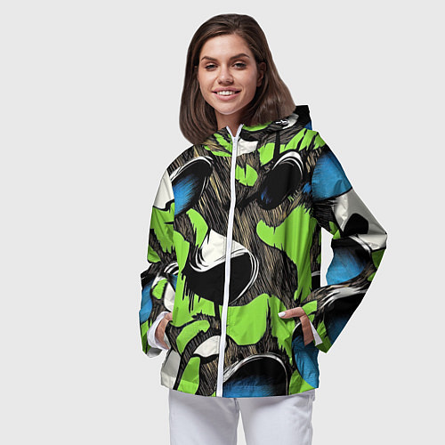 Женская ветровка Объемный камуфляж из слоев / 3D-Белый – фото 3