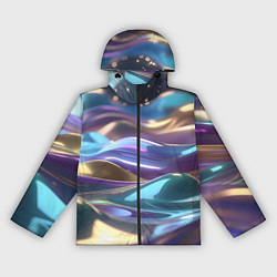 Ветровка с капюшоном женская Космические мягкие волны, цвет: 3D-черный