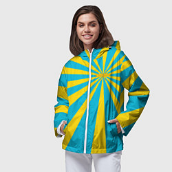 Ветровка с капюшоном женская Воздушно-космические силы, цвет: 3D-белый — фото 2