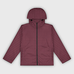 Ветровка с капюшоном женская Тёмный пыльно-розовый паттерн в горошек, цвет: 3D-черный