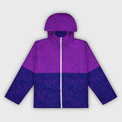 Женская ветровка Фиолетовый синий узор с абстрактными линиями
