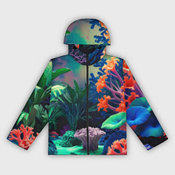 Ветровка с капюшоном женская Морское дно с кораллами, цвет: 3D-черный