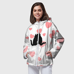 Ветровка с капюшоном женская Любовные объятия, цвет: 3D-белый — фото 2