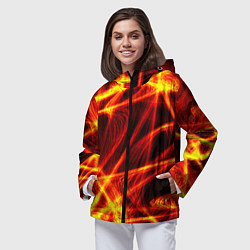 Ветровка с капюшоном женская Огненный трек, цвет: 3D-черный — фото 2