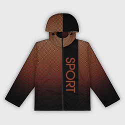 Ветровка с капюшоном женская Sport коричневый вертикальная полоса, цвет: 3D-черный