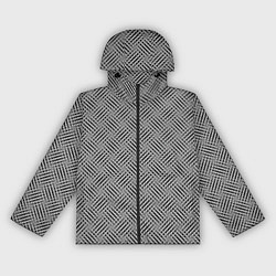 Ветровка с капюшоном женская Чёрно-белая текстура узор, цвет: 3D-черный