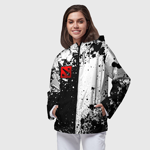Женская ветровка Дота 2 - белые брызги / 3D-Черный – фото 3