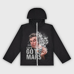 Ветровка с капюшоном женская Илон Маск - Lets go to Mars, цвет: 3D-белый