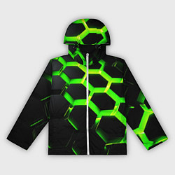 Ветровка с капюшоном женская Neon Honeycombs 2, цвет: 3D-белый