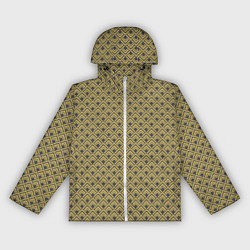 Ветровка с капюшоном женская Геометричный узор - ромбы, цвет: 3D-белый