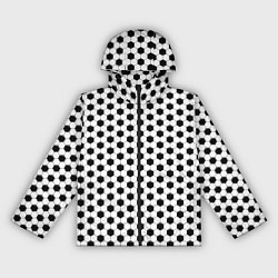 Ветровка с капюшоном женская Текстура футбольного мяча, цвет: 3D-черный