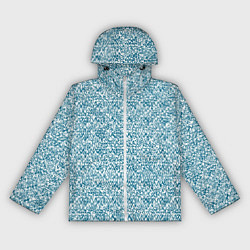 Ветровка с капюшоном женская Бело-синий текстурный, цвет: 3D-белый