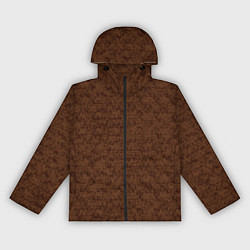 Ветровка с капюшоном женская Коричневый текстурный, цвет: 3D-черный