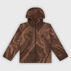 Ветровка с капюшоном женская Коричневый абстракция в точку, цвет: 3D-черный