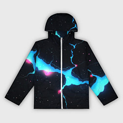 Женская ветровка Голубой разлом в черной текстуре