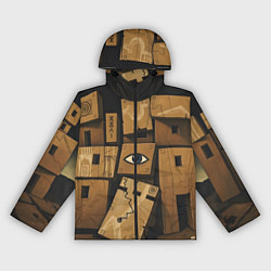 Ветровка с капюшоном женская Коробки и глаз, цвет: 3D-черный